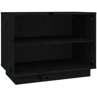VidaXL Schuhschrank Schwarz 60x34x45 cm Massivholz Kiefer