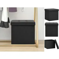 VidaXL Hocker mit Stauraum Schwarz Leinenoptik