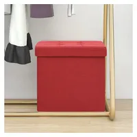 VidaXL Hocker mit Stauraum Weinrot Leinenoptik