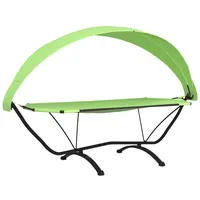 VidaXL Outdoor-Loungebett mit Dach Grün Stahl und Oxford-Stoff