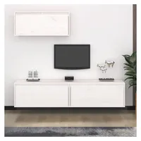 VidaXL TV-Schränke 3 Stk. Weiß Massivholz Kiefer