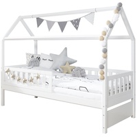 TICAA Hausbett Traumhaus 90 x 200 cm Kiefer weiß