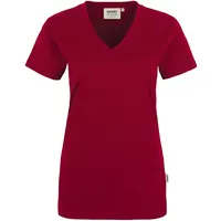 Hakro Damen V-Shirt Classic weinrot L
