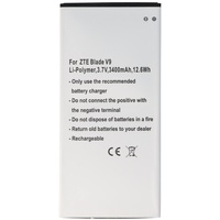 AccuCell Akku passend für ZTE Blade V9, Li-Polymer, 3,7V,