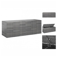 VidaXL Garten-Kissenbox PE Rattan 291x100,5x104 cm Grau