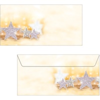 Sigel DU035 Briefumschläge Weihnachten Glitter Stars DIN lang, 50