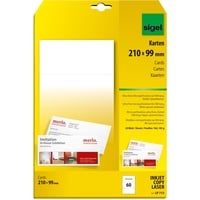 Sigel LP713 PC-Korrespondenz-Karten DIN lang, beidseitig bedruckbar, weiß, 185