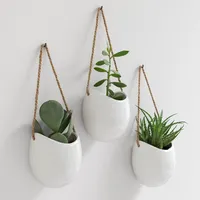 Kazai. Wandvasen -Ellie- | Hängende Keramik-Blumentöpfe 3-teilig | Wand-Deko