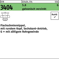Industrial Quality Supplies DIN 3404 Flachschmiernippel 5.8 G 3/8