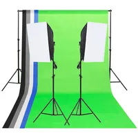 VidaXL Fotostudio-Beleuchtung-Set mit Hintergründen und Softboxen