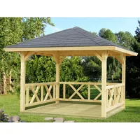 Palmako Holz-Pavillon Betty Natur imprägniert 300 cm x 300
