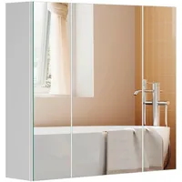 Songmics Spiegelschrank weiß