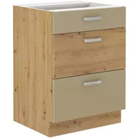Küchen-Preisbombe Unterschrank 60 cm Eiche Artisan Cappuccino 60 x