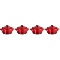 Le Creuset Mini Cocotte Topf-Set 4-tlg. kirschrot