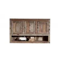 Massivmoebel24 Hängeschrank Sheesham 115x25x70 grau geölt NATURE GREY #0101