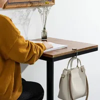 Kwmobile 2X Tisch Handtaschenhalter Haken - Faltbare Antirutsch Taschenhaken