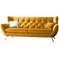 KAWOLA 3-Sitzer Charme Velvet gelb