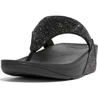 FitFlop Damen LULU Crystal Toe-Post Sandalen, Schwarz (Black Glitter),
