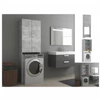 VidaXL Waschmaschinenschrank Betongrau 64x25,5x190 cm
