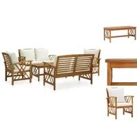 VidaXL 5-tlg. Garten-Lounge-Set mit Auflagen Massivholz Akazie