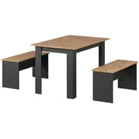 Vicco Sentio 110 cm 3-tlg. anthrazit/goldkraft eiche