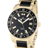 Jacques Lemans Liverpool Massiv Edelstahl/High-Tech-Ceramic massiv Edelstahl ip-Gold 42-10G
