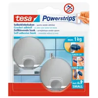 Tesa Garderobenhaken Powerstrips Small Edelstahl