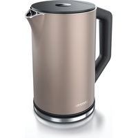 Arendo Wasserkocher 1,5 l 2200 W, Edelstahl, Doppelwand, Temperaturwahl