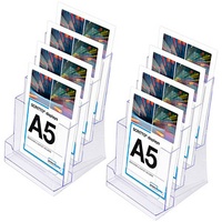Showdown® Displays Tischprospekthalter SL transparent DIN A5 4 Fächer