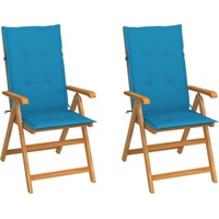 VidaXL Gartenstuhl 57 x 71,5 x 109 cm teak/blau