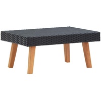 VidaXL Garten-Couchtisch Poly Rattan Schwarz