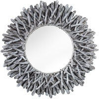 Riess-Ambiente invicta INTERIOR Außergewöhnlicher Teakholz Spiegel Riverside 80cm grau