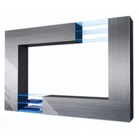 Vladon Wohnwand Anthrazit, Holzwerkstoff, 262x182.5x39 cm, Wohnzimmer, Wohnwände,