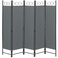 [en.casa] Raumteiler Saragossa 5-teilig 200x171 cm Dunkelgrau