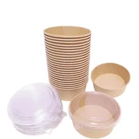 DeinPack Salatschale to go braun rund 1300 ml