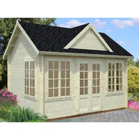 Palmako Claudia Holz-Gartenhaus Hellbraun Satteldach 400 cm x 300