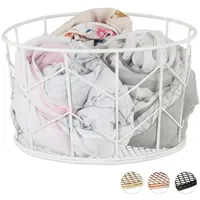 Relaxdays Drahtkorb Aufbewahrungskorb rund 22 x 22 x 13