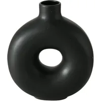 Boltze Vasen Set Lanyo schwarz, Blumenvase aus Keramik, runde