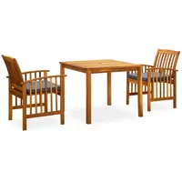 VidaXL Garten-Essgruppe 3-tlg. Grau