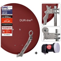 Dur-Line 1 Teilnehmer Set - Qualitäts-Alu-Satelliten-Komplettanlage - Select 75cm/80cm