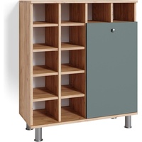 Vicco Badschrank Fynn Eiche Grün Wäschekorb