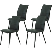Hela Tische, 4er Set Vierfußstuhl,Küchenstuhl Caroline, Microfaser Anthrazit,