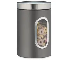 Relaxdays Vorratsdose rund grau 1,4 l 4-teiliges Set