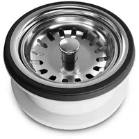 Aquade Siebkorbventil Ø 70 mm Edelstahl, Kunststoff silberfarben|weiß