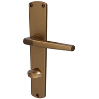 Alpertec WC-Langschildgarnitur Phil Aluminium F4 bronze abgerundet