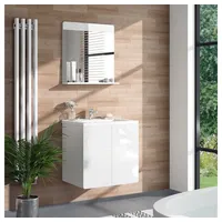 Vicco Badezimmerspiegel Izan, Weiß Hochglanz, 60 x 62 cm,