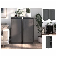 VidaXL Sideboards 2 Stk. Grau 31,5x34x75 cm Massivholz Kiefer