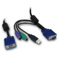 Inter-Tech 88887250 3 m PS/2, PS/2, VGA, Schwarz Blau