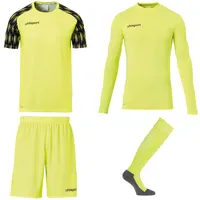 Uhlsport Reaction Torwartset Trikot+Baselayer+Shorts+Stutzen fluo gelb/schwarz 128