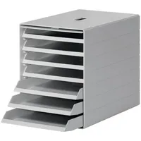 Durable Schubladenbox 7 Schubl.m.versenkbarer Frontklappe grau H322xB250xT365mm